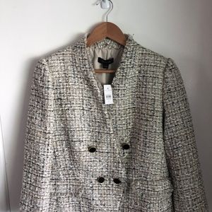 Ann Taylor Jacket, Size 10, Colors: White, Gold, Silver, Black